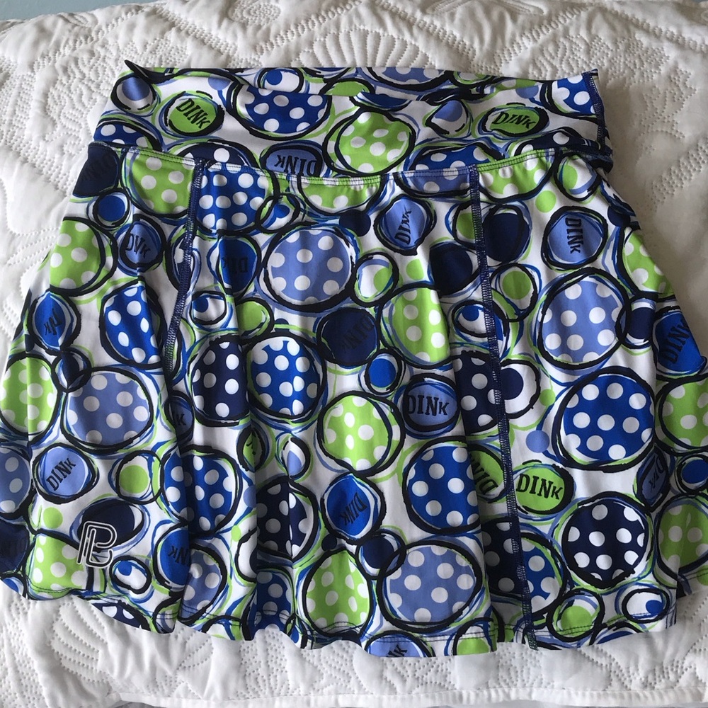 Pickleball Bella Vibrant Blue and Green Patterned Mini Skort